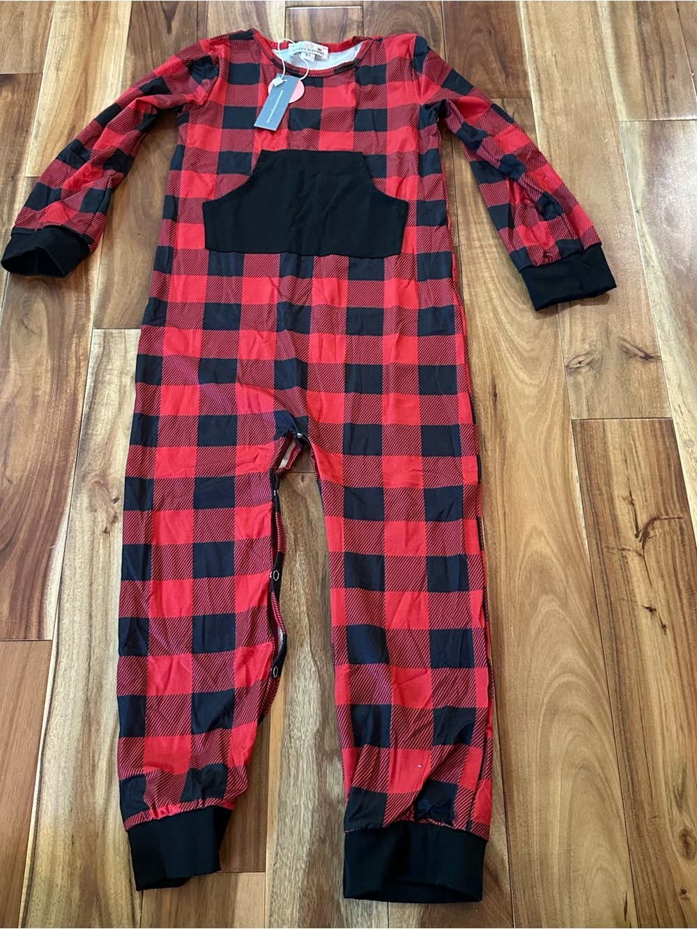 NWT Bailey's Blossoms Buffalo Plaid Pajama Onesie 5T